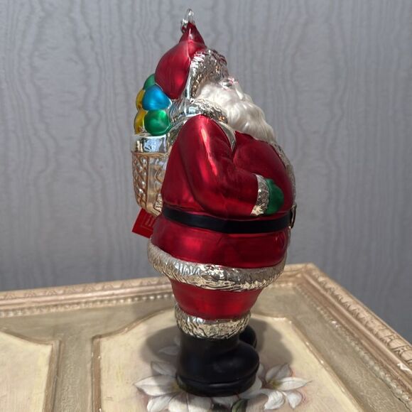 Vintage Department 56 Oversized Handblown Mercury Glass Santa Claus Ornament New - Picture 6 of 16